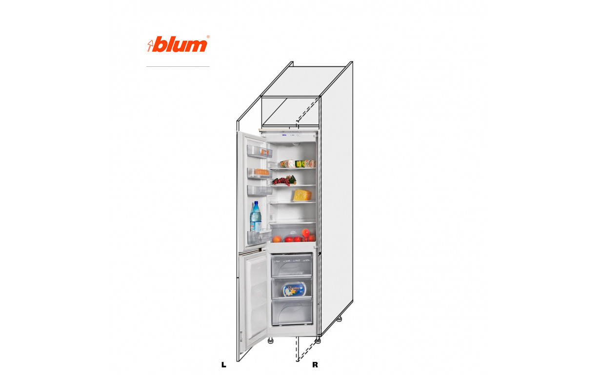 Кухонна секція Міленіум WG пенал 60ПХ/2140 Холодильник Pro Blum ПРАВА - Фото